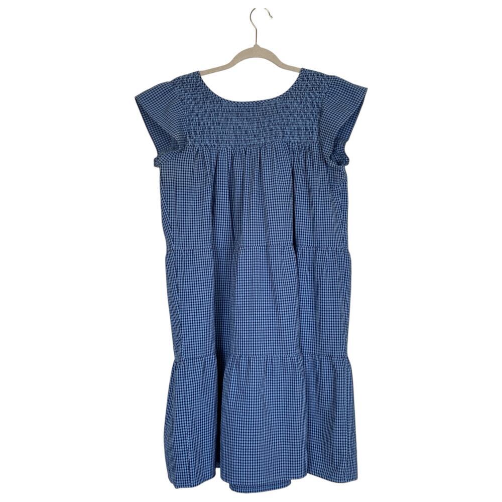 MAXWELL & GERALDINE Rose Dress Blue Gingham Size Medium Summer Seersucker Check - Picture 2 of 5